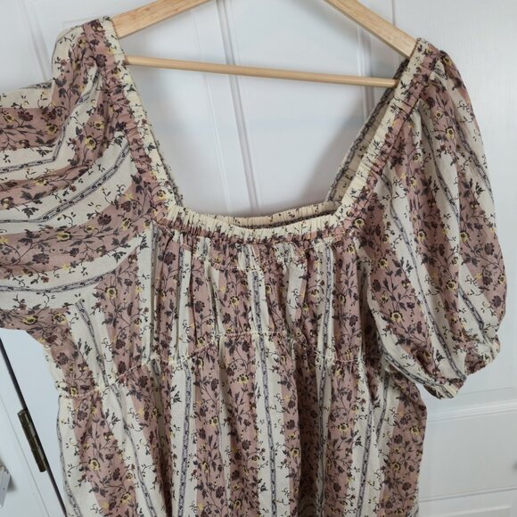 FREE PEOPLE Vintage Lover Cotton Top Medium Womens Tunic Floral Boho Peasant NEW - Picture 10 of 13